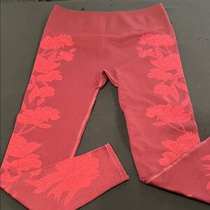 Fabletics Red Floral Leggings , like new